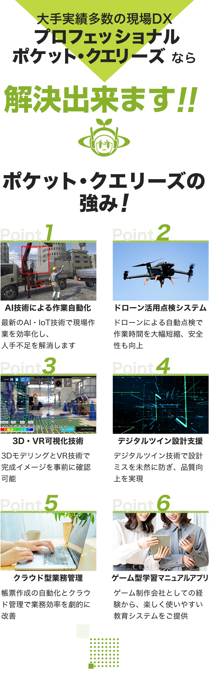 大手実績多数の現場DX プロフェッショナルポケット・クエリーズ なら解決出来ます！！